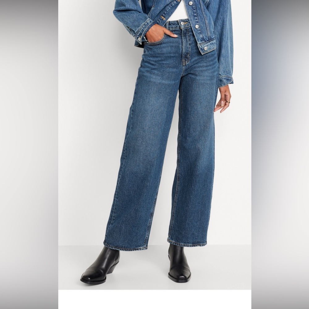 Old navy extra high rise sky-hi wide leg jeans